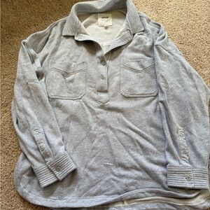 Gray Long Sleeve Polo Shirt